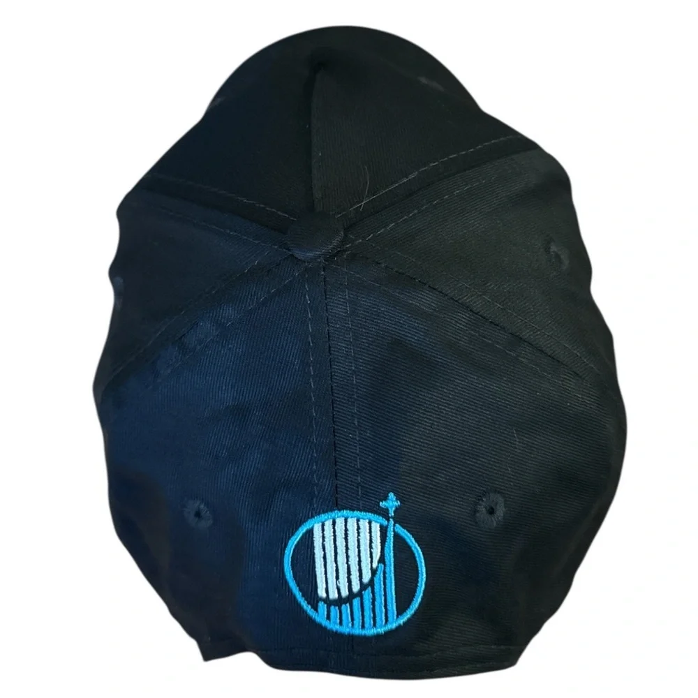 Life Surge Black Adjustable Baseball Cap Logo Embroidered Velcro Closure